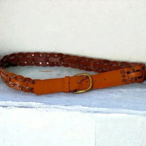 Genuine  leather braided boho coastal cowgirl belt 36